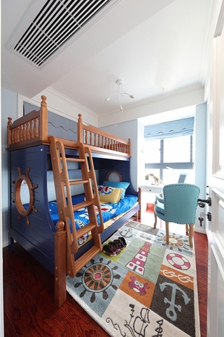 110平美式风格三居室儿童房效果图