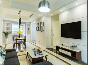 现代简约风格公寓装修 两套房打通的空间