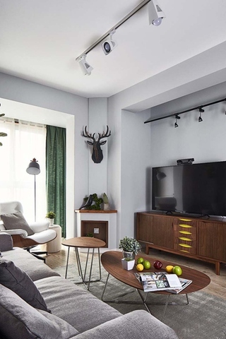 北欧风格三居室装修客厅电视柜