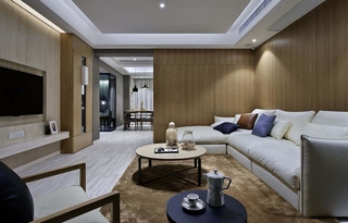 120平现代简约风格装修客厅沙发