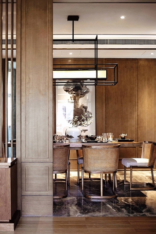 150平新中式风格装修餐厅效果图