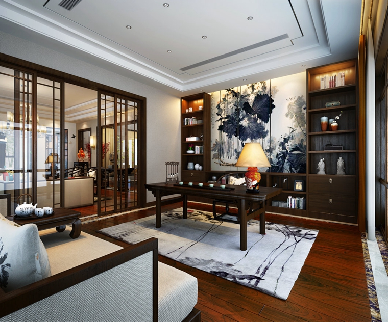 中式风格,书房,大气,