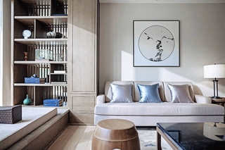 新中式装修让家更温馨客厅收纳柜图片