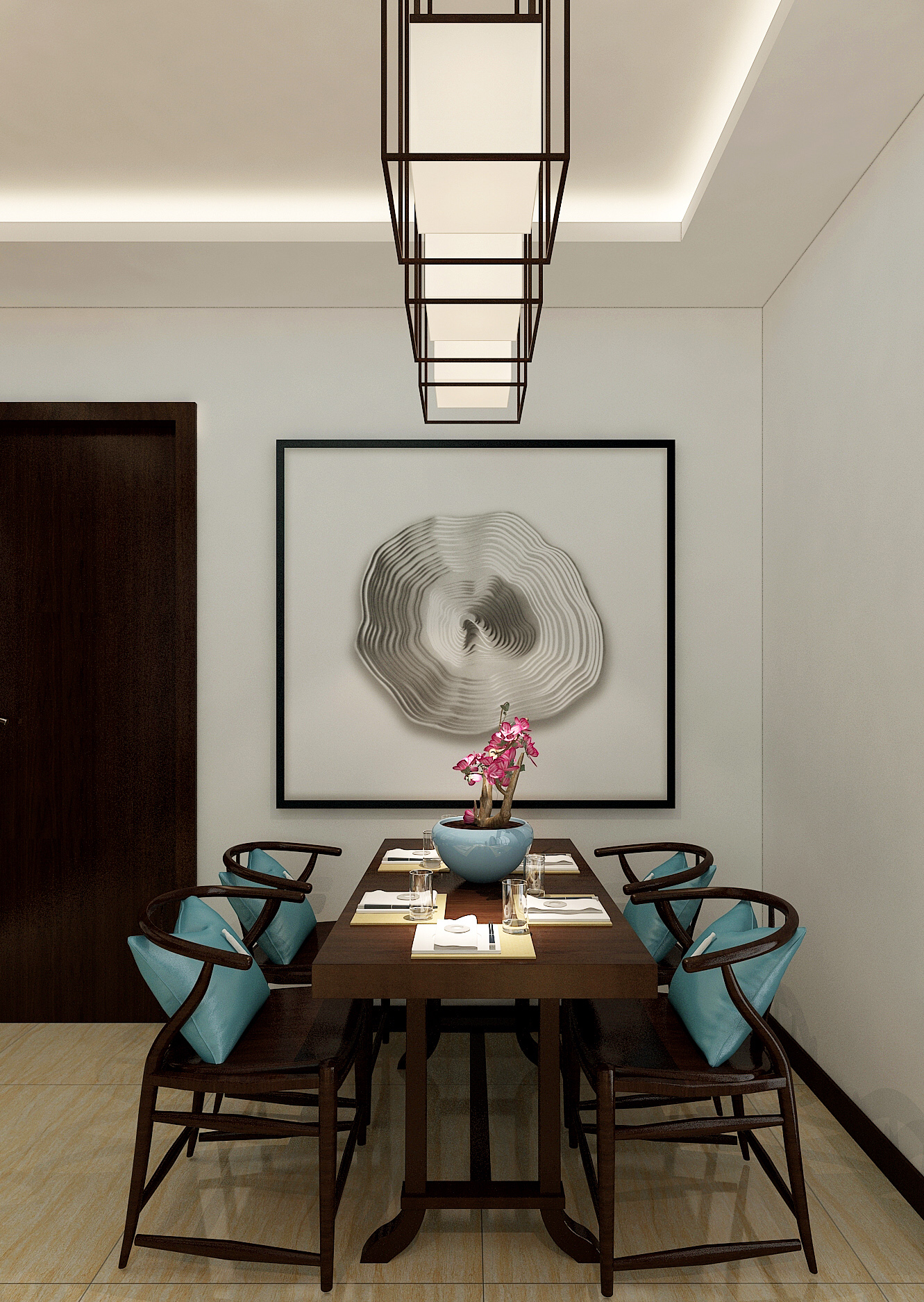 120平新中式三居室餐厅装修效果图