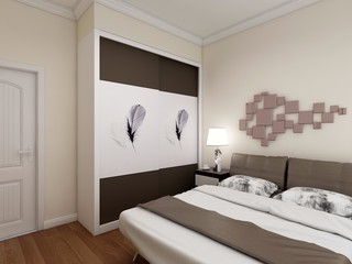 现代简约两居卧室装修效果图