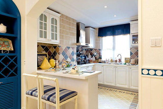 美式风格厨房墙砖实景图