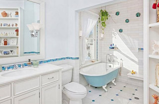 清新蓝白浴室装修图片