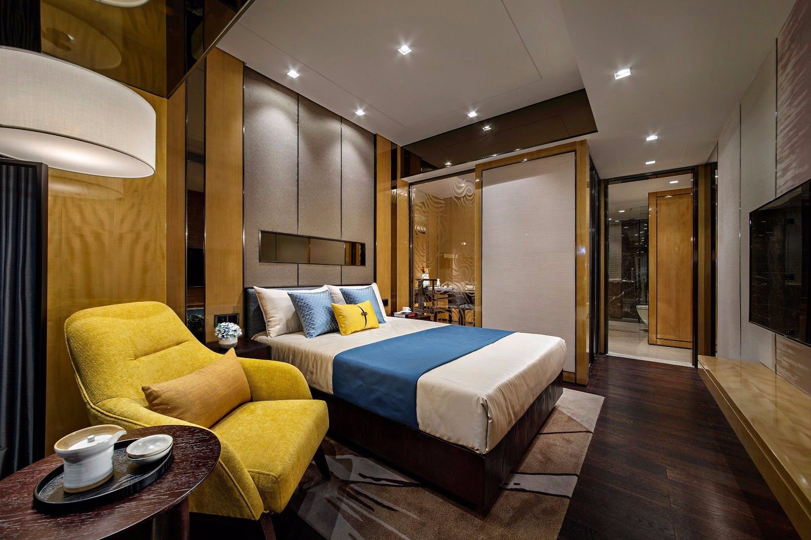 三居室现代中式卧室装修效果图