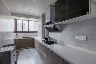 125㎡北欧风现代住宅厨房实景图 