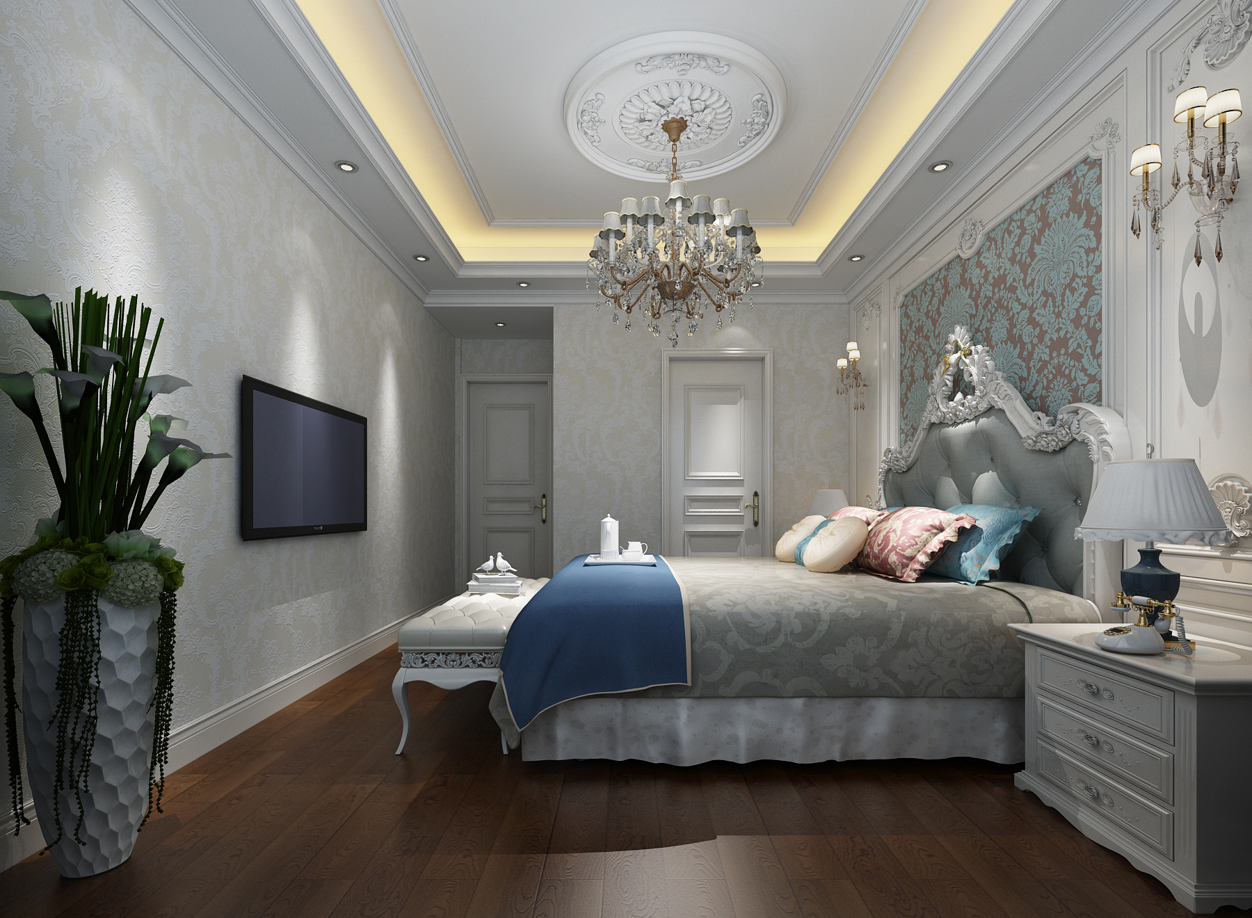 奢华欧式风格卧室装修效果图