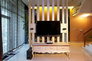 300㎡新中式风格别墅装修电视背景墙设计