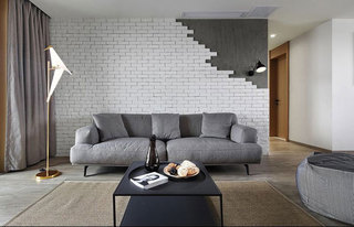 现代简约风格样板间沙发背景墙设计图