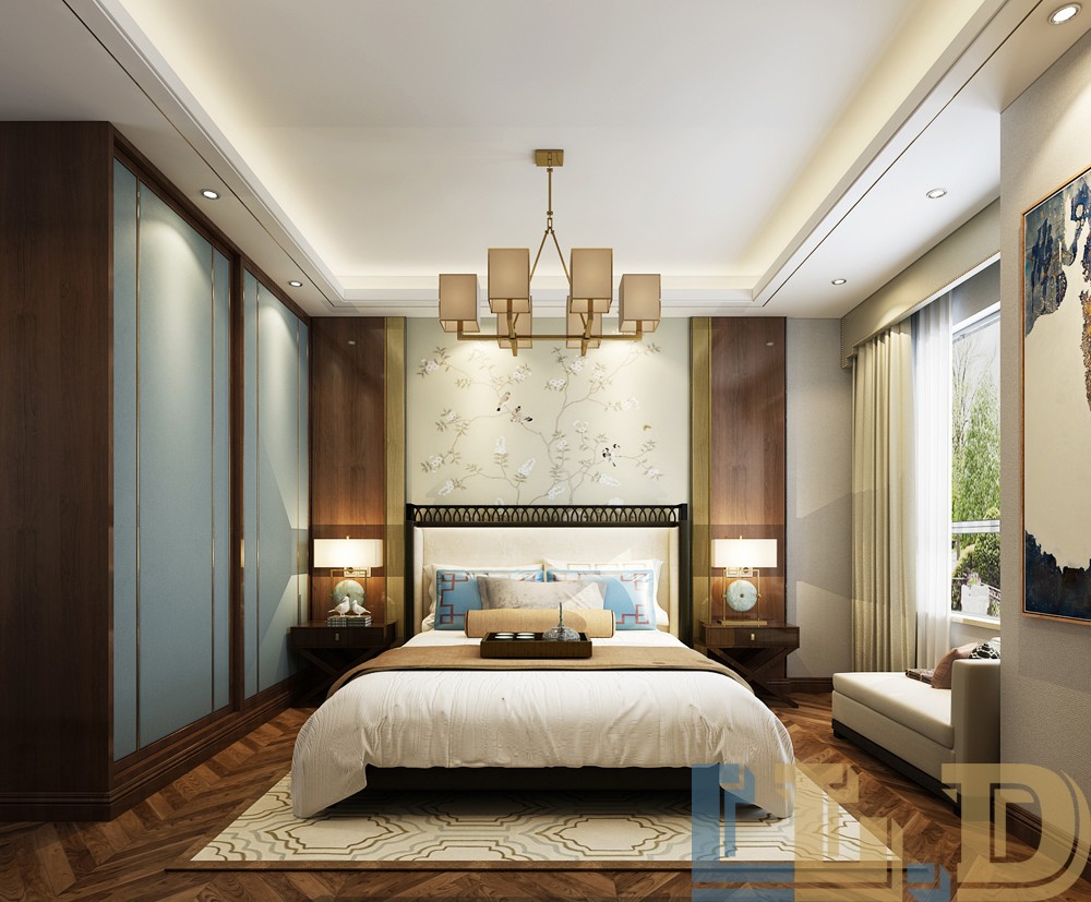 奢华新中式风格卧室装修效果图