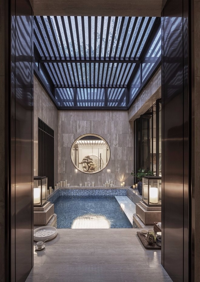 新中式风格别墅浴池装修效果图