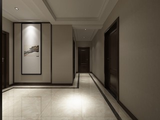 现代中式风格玄关走廊装修设计效果图