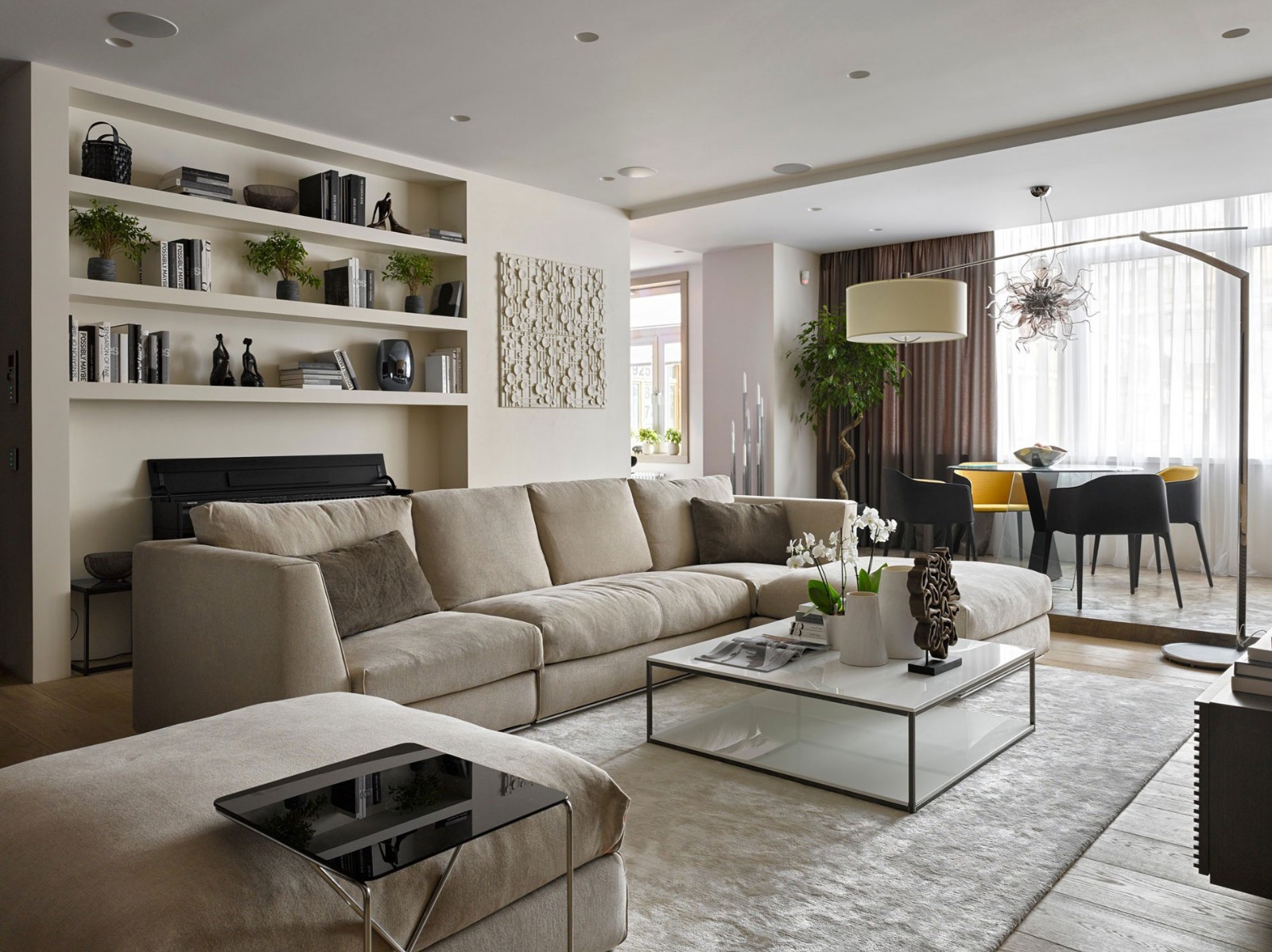公寓装修,70平米装修,10-15万装修,现代简约风格,沙发,米色,客厅