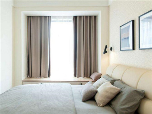 【广州阿马丁装饰公司】卧室飘窗窗帘装修效果图 为卧室增加一道靓丽风景