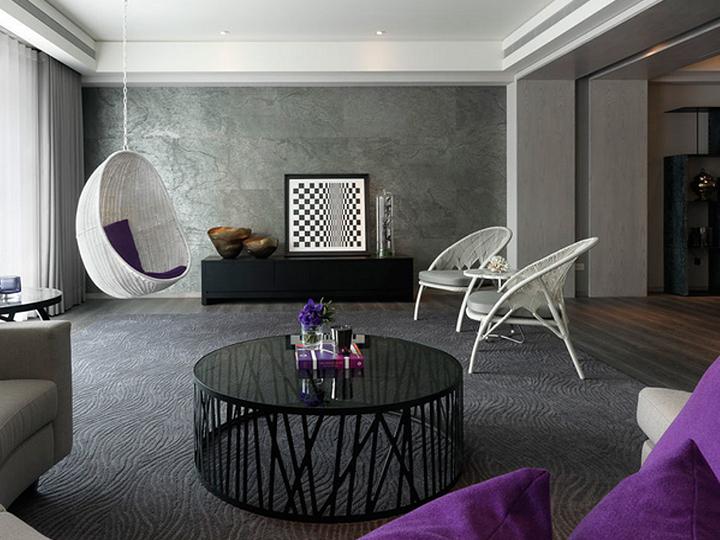 优雅紫艳 二居室混搭风格设计
