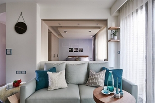 现代北欧风格二居装修沙发布置图