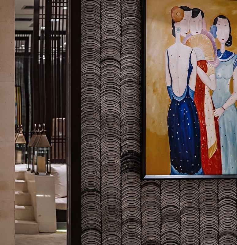新中式别墅装修装饰墙设计效果图