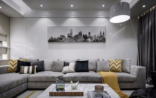 140平现代简约风格沙发背景墙装修效果图
