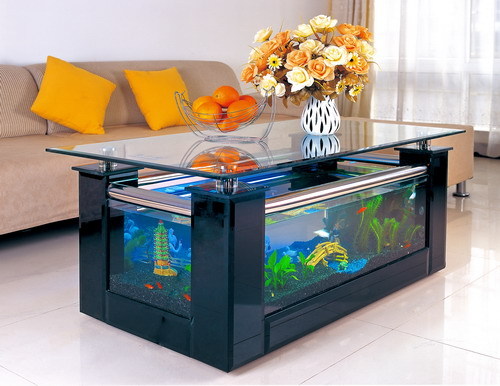 好有趣的茶几鱼缸,观赏性极高!
