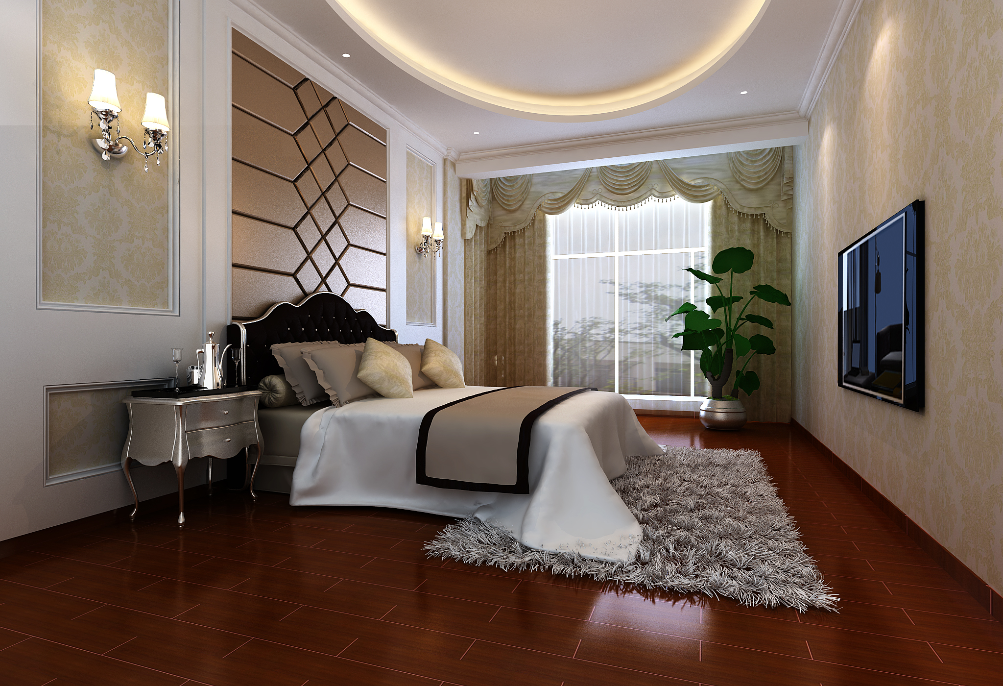 欧式别墅卧室装修设计效果图