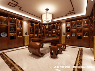 中式别墅书房装修设计效果图
