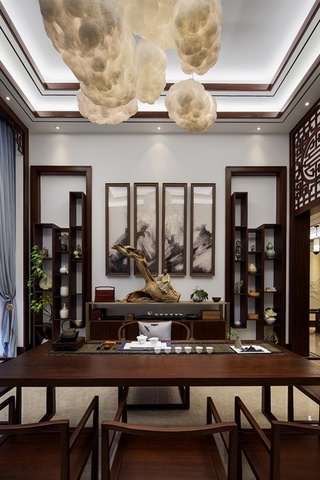 中式风格别墅茶室装修设计图