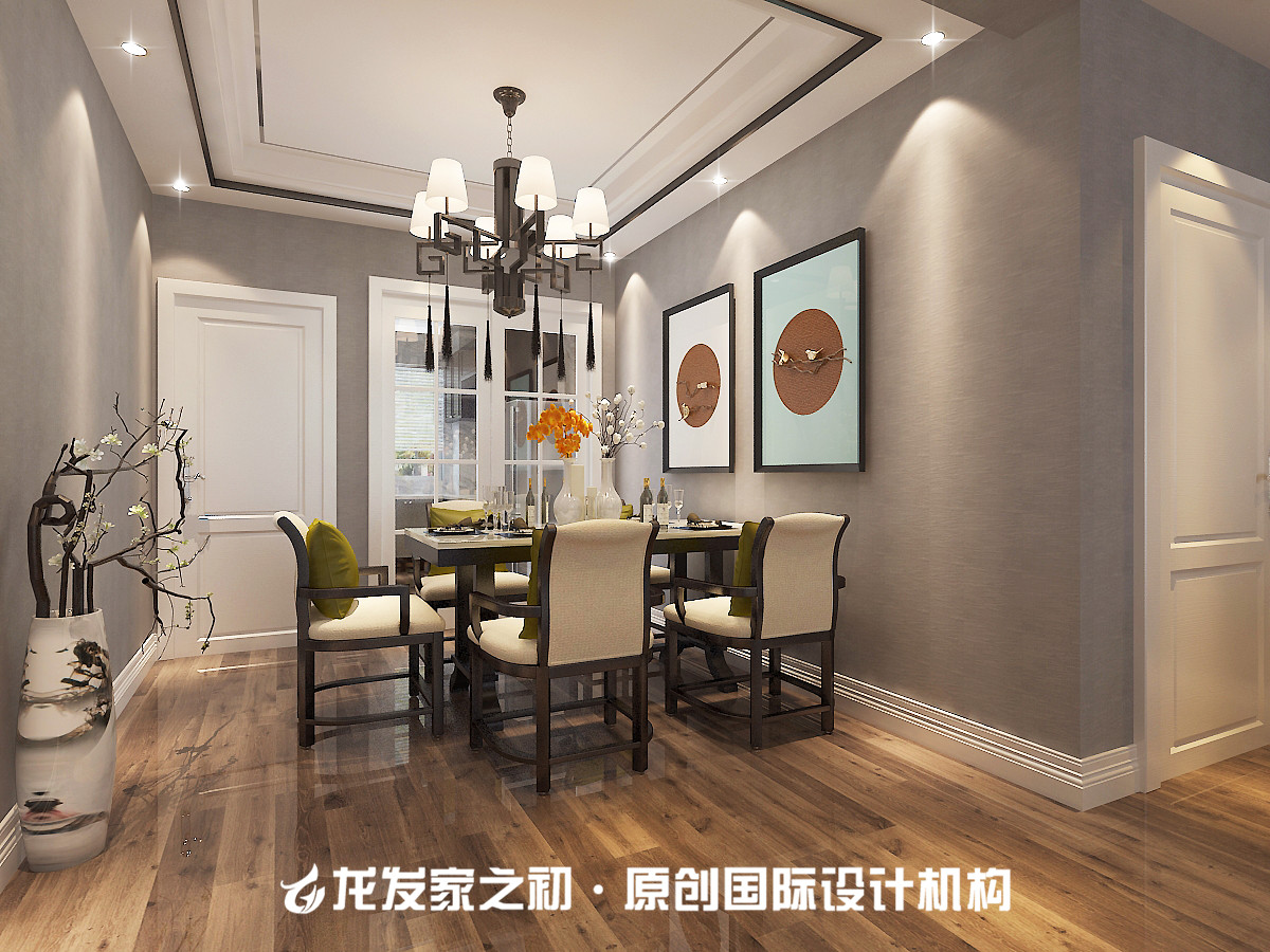 120平新中式餐厅装修效果图
