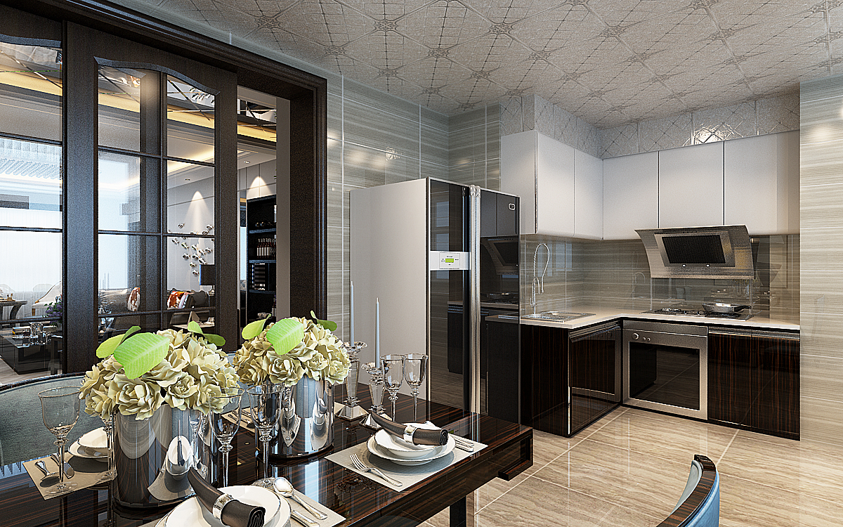 现代三居室厨房装修设计效果图