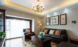 美式风格客厅沙发背景墙装修效果图