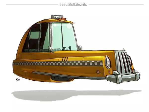 悬浮汽车插画图片