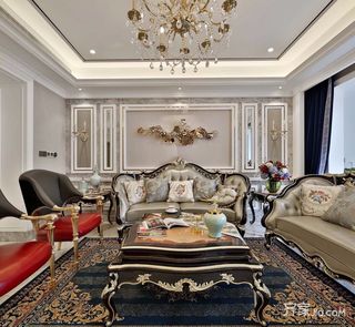 古典欧式风格别墅沙发背景墙装修效果图