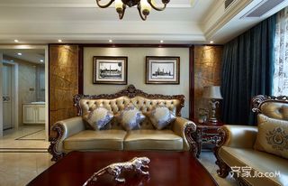 120平古典欧式沙发背景墙装修效果图