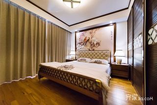 140平现代中式三居装修窗帘设计图