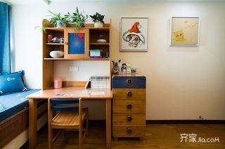 140平现代中式三居装修书桌设计图