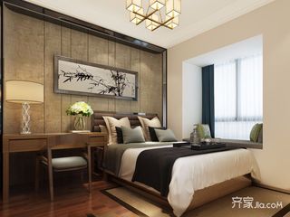 125平现代中式三居卧室装修效果图