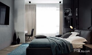 黑白灰现代简约两居卧室装修效果图