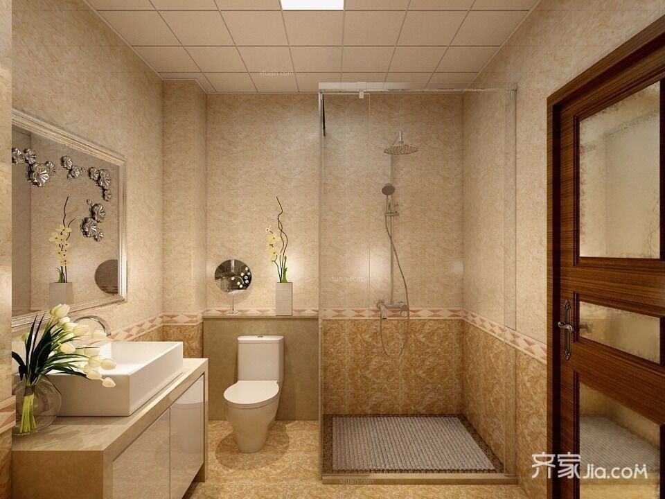 120㎡新中式三居卫生间装修效果图