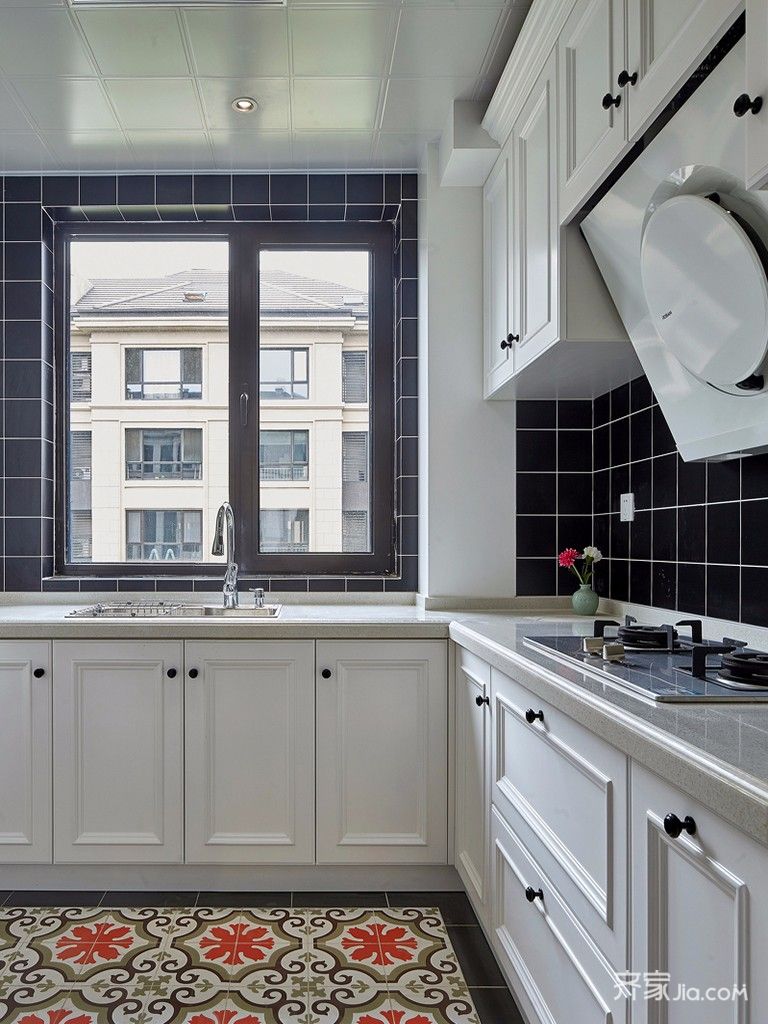 140平美式三居厨房装修设计效果图