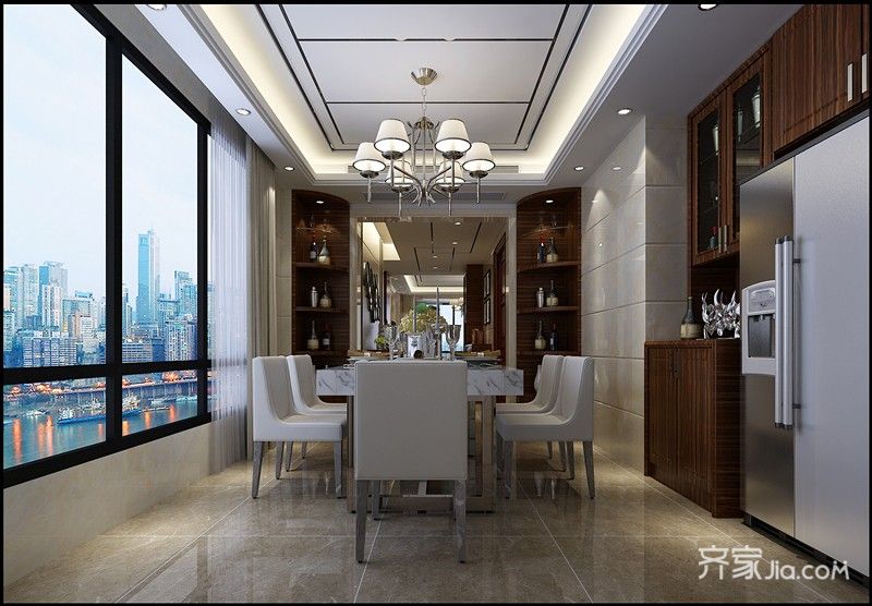 20万以上装修,四房装修,140平米以上装修,现代简约风格,餐厅,吊顶