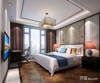 170平新中式三居卧室装修效果图