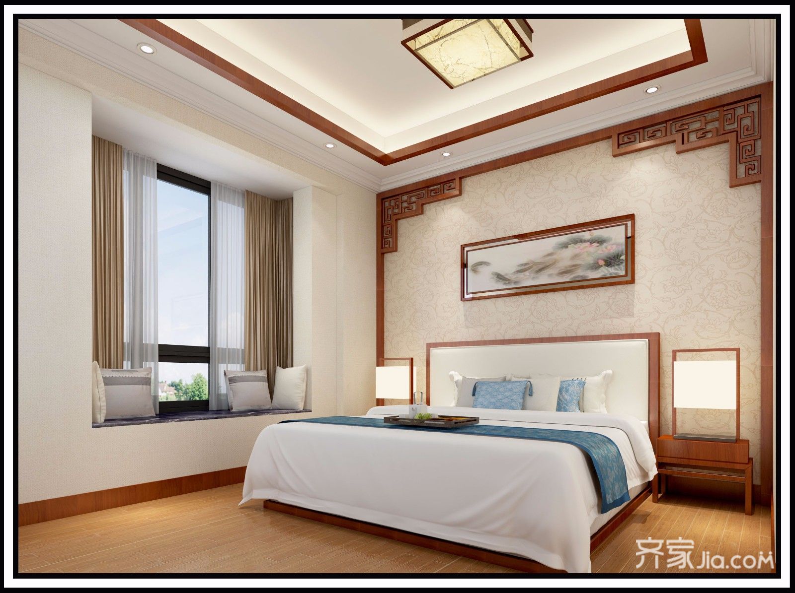大户型中式风格四居卧室装修效果图