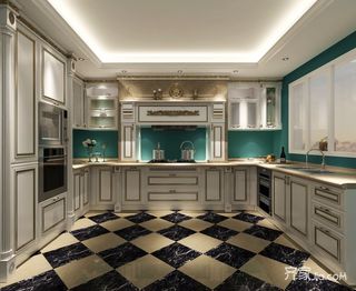 欧式豪华古典三居室厨房装修效果图