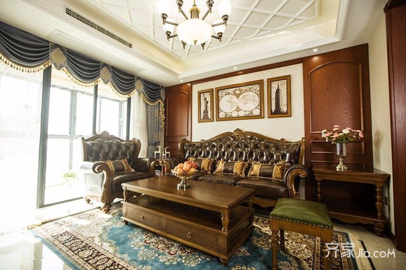 20万以上装修,大户型,复式装修,140平米以上装修,客厅,沙发,咖啡色