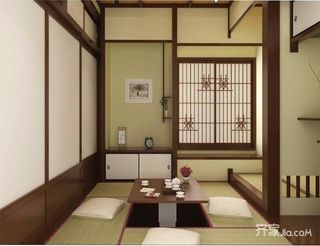 日式风格三居室装修榻榻米茶室效果图