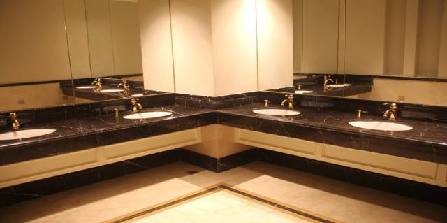 棱角分明的卫生间大理石洗手台卫生间里的大理石装饰---- 推广