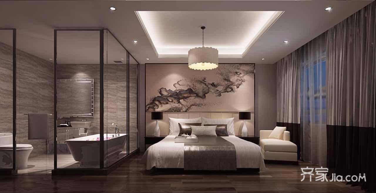 140平新中式风格卧室装修效果图