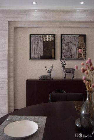 新中式风格三居装修餐边柜设计图